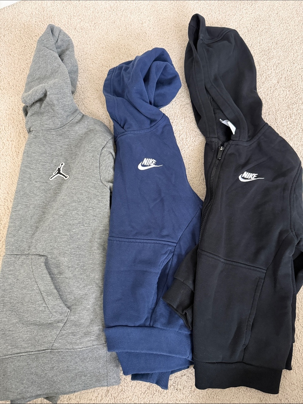 Nike Kids Hooded Sweatshirts in Gray, Navy & Black